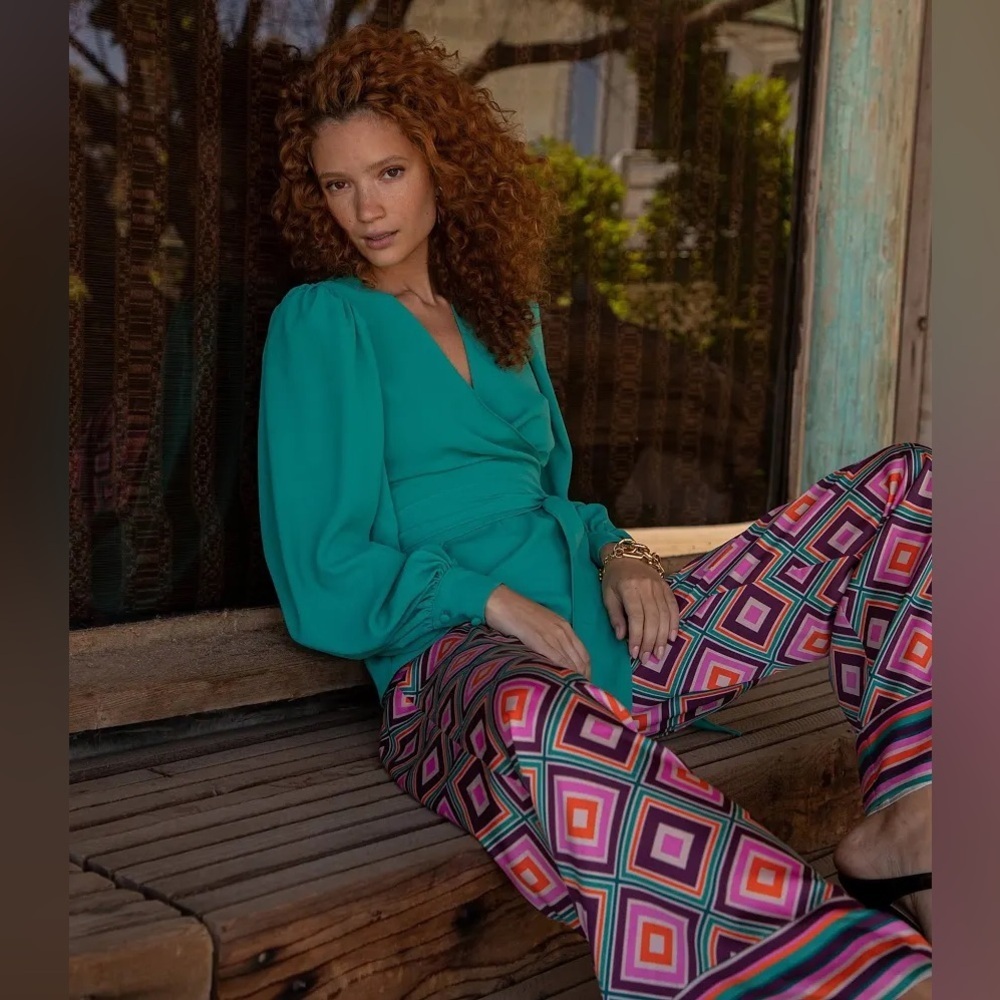 Trina Turk - Bay Geometric Wide Leg Pants